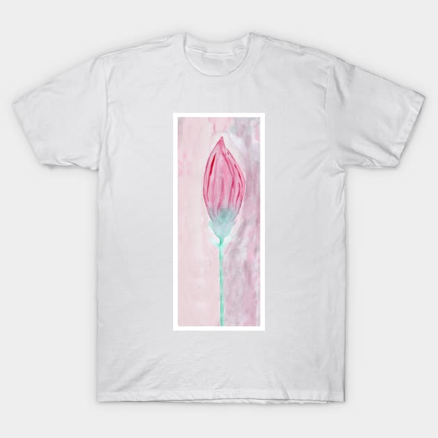 Pink Tulip Painting T-Shirt by EugeniaAlvarez